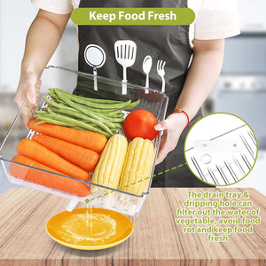 10 Pack Refrigerator Pantry Organizer Bins, Stackable Fridge Organizer Bins with Lids, Clear Plastic Food Storage Bins for Kitch