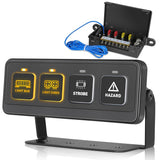 OFFROADTOWN 4 Gang Switch Panel Wireless Remote Control 4 Light Modes Multifunction Controller System Compact Mini Relay Switch 
