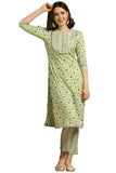 Toplot Women'S Cotton Blend Printed Kurti With Pant (Kurti-Pant-5060-Green-M),Green,,B0BR1CL4NN