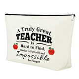 Mxrymvu Teacher Makeup Bag Teacher Appreciation Gift Thank You Present Cosmetic Bag Retirement Gifts for Women Christmas Birthda