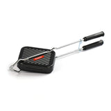 Sumeet Aluminium Nonstick Grill Gas Sandwich Toaster with Heat Resistant Handle (Black, 14cm) Sandwich Maker, FlameProof Desi