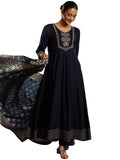 Libas Women'S Viscose Rayon Printed Kurta Set (49416, Blue, 2Xl