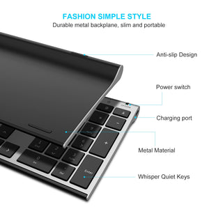Wireless Keyboard and Mouse, Vssoplor Rechargeable Quiet Full-Size Keyboard and Mouse Combo Set Ultra Slim Design for Laptop, PC