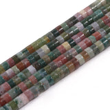 NITOPUPU 150Pcs 4 2mm Natural Indian Agate Spacer Stone Beads for Jewelry Making Supplies, Loose Semi Flat Round Gemstone Tube 