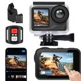 icefox Action Camera 4K 60FPS 20MP, Underwater with EIS,5XZoom,App Support Video&Photo Editing,Waterproof Camera WiFi Remote Con