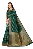 Sugathari Womens Banarasi Saree Pure Kanjivaram Silk Saree Soft New Ladies 2023 Design Wear Pattu Sarees Latest Party Sari Collections With Blouse Piece For Wedding Sadi (Sam Pari-180 Dark Green)