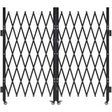 VEVOR Double Folding Security Gate, Lockable Scissor Gate with 360 Swivel Casters, Outdoor Barricade Steel Retractable Gates, fo