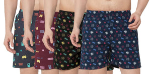 Anni Designer Men'S Cotton Printed Boxer Shorts (Pack Of 4) (Anl-Bxr-Pack-4-An-026_M_Multi_ Medium) Multicolour,Multicolour,M