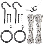 WHQXFDZ 2 Set Hook and Ring Toss Game Hardware Set,Include Nylon String,Mounting Screws,Ring and Iron Hook for DIY Indoor or Out