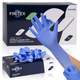 FINITEX Nitrile Disposable Medical Exam Gloves - 100 PCS Blue Latex-free Examination Chemo Food Glove (Small)