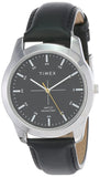 Timex Classics Analog Watch For Man With Black Round Dial & Black Leather Strap Band Water Resistant Men'S Wrist Watches - Tw00Z