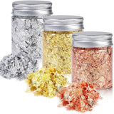 A.S.K Vark 18g 3Bottle Gold Foil Flakes for Resin, DIY Craft for Nails Slime Resin Jewelry Painting Making (Gold+Silver+Copper)
