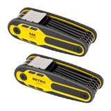 Titan 12774 16-Piece Folding Allen Wrench Set, Metric & SAE, Locking Hex Key Sets Lock at 90, 135 & 180 via Two Push Buttons, Si