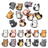 Boutigem 12Pcs Cat Silicone Beads for Keychain Making, Cute Cartoon Kitten Silicone Focal Beads Pet Animal Loose Spacer Rubber C