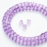 Chengmu 6mm Cube Glass Beads for Jewelry Making, Faceted Square Crytal Spacer Beads for Bracelet Necklace Earring, Crystal Viole