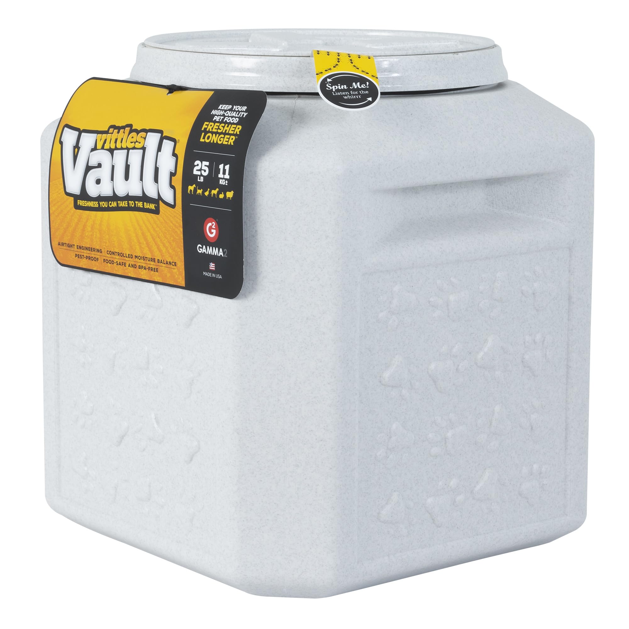 Gamma2 Vittles Vault Dog Food Storage Container - Fits 25 Pounds - BPA-Free - Pet Food Storage Containers - Made in USA
