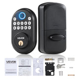 VEVOR Fingerprint Door Lock, with Fingerprint/Keypad Code/Key, One-Time and Anti-Peeking Password, Silent Mode, Constant Unlock 