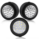 CALIFORNIA CADE ELECTRONIC 24 LED Round Magnetic Work Light Torch with Integral Hanging Hook and Magnet Set,Pack of 3(Black)
