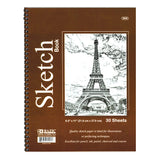 BAZIC Sketch Book 30 Ct. 8.5 X 11, Spiral Side Bound Sketchbook Drawing Pads, Sketching Paper Coloring Book for Artist Kids Sc