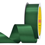 LEEQE Double Face Satin Ribbon 1-1/2 inch X 50 Yards Polyester Forest Green Ribbon for Gift Wrapping Very Suitable for Weddings 
