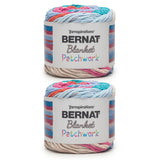 Bernat Blanket Patchwork Beach Towel Yarn - 2 Pack of 300g / 10.5oz - 100% Polyester - #6 Super Bulky - 220Yards - Knitting/Croc