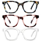AIMISUV Reading Glasses for Women Men - Blue Light Blocking Magnifying Readers,Oprah Square Anti-Glare Computer Eyeglasses(Mix2,