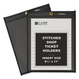 CLine Shop Ticket Holders, Stitched, One Side Clear, 50 Sheets, 8.5 x 11, 25/Box