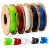 TINMORRY 95A TPU Filament Bundle, 3D Printer Filament 1.75 mm Multicolor Pack, 200g x 5 Spools, Black & White & Transparent red 