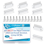 CQRobot JST ZH 1.5 mm Pitch 8-Pin Electronic Computer Connector IC Male Plugs, Female Sockets Housing and T-Shaped Crimp Termina