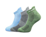 Bamboo Ankle Socks For Men & Women | Soft, Breathable & Padded | MoistureWicking Bamboo Fiber | Pack Of 3 (Sky Blue, Grey, Oliv