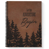 Softcover Let The Adventure Begin 8.5inch x 11inch Mens Motivational Spiral Notebook/Journal, 120 Wide Ruled Pages, Durable Gloss Lami
