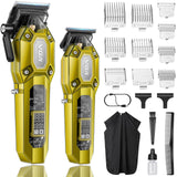 VGR Professional Hair Clippers for Men, Cordless Barber Clippers and Trimmers Set, Mens Hair Cutting Kit with 10 Guide Combs, US