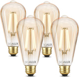 Sigalux Edison Bulbs, E26 LED Bulb 60 Watt Dimmable Vintage Light Bulbs, LED Filament Amber Light Bulb with 90 CRI, ST19 Antique