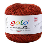 golo Crochet Thread Size 10 Cotton Yarn for Tatting Lace Thread Red Yarn 628