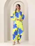 Libas Womens Printed Viscose Co-Ord Set For Women Green L