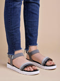 Shoetopia Women'S Flat Sandal-4 Kids Uk (Snd-Time-Black)-Eu37,Black,4,B0D2TX9ZLX