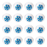 Elecrelive 20Pcs Blue Plated Snowflake Glass Beads 10mm Christmas Holiday Round Beads for Necklace Bracelet Earring Xmas Party F