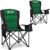Overmont Oversized Folding Camping Chair 2Pack - 450lbs Support with Padded Cushion Cooler Pockets - Heavy Duty Collapsible Chai