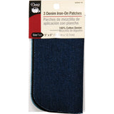 Dritz 5524370 Patches, Ironon, Denim, Black, Stone Wash, Dark Blue, 5 x 5Inch (3Count)