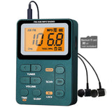 Paeiope Portable Radio AM FM, Rechargeable Pocket Speaker with Best Reception Digital Tuning, MP3, Stereo Earphone, Large LCD Sc