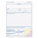 Adams Contractors Proposal Forms, 8.5 x 11.44 Inch, 3Part, Carbonless, 50Pack, White, Canary and Pink (NC3819)
