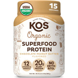 KOS Organic Plant Based Protein Powder, Chocolate Peanut Butter Delicious Vegan Protein Powder Keto Friendly, Gluten Free, D