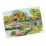 Zoomella Cross Stitch Stamped Kit Garden Cottage Pattern Embroidery Needlepoint Craft