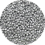Bala&Fillic Matte Silver Color 4mm Seed Beads About 1200pcs/100Grams in Bag, 6/0 Glass Craft Beads for Making Bracelet and Neckl