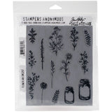 Art Gone Wild AGCMS297 Tim Holtz Flower Jar Cling Rubber Stamp Set, Synthetic Material, MultiColour, 24.5 x 18 x 0.6 cm