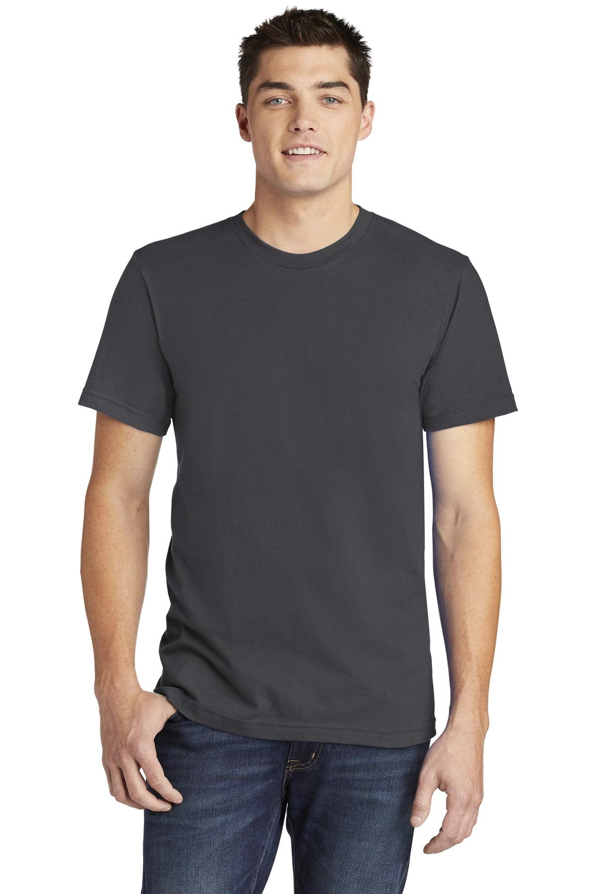 American Apparel Unisex Fine Jersey Short-Sleeve T-Shirt L ASPHALT
