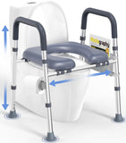 HOMLAND Toilet Seat Risers for Seniors, FSA HSA Eligible Raised Toilet Seat with Handles & Padded Seat, Adjustable Height & Widt