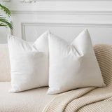 JUSPURBET 24x24 Euro Velvet Throw Pillow Covers Set of 2,Cream White