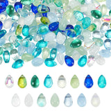 PH PandaHall 150pcs 15 Styles Teardrop Czech Glass Beads Crystal Glass Beads Loose Pendant Beads Top Drilled Colorful Waterdrop 