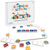 Learning Letters by Four Dublee - 109 Phonics Letter Tiles with Magnetic Spelling Board and Sound Boxes. Includes Letter Tiles O